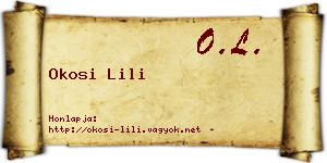 Okosi Lili névjegykártya